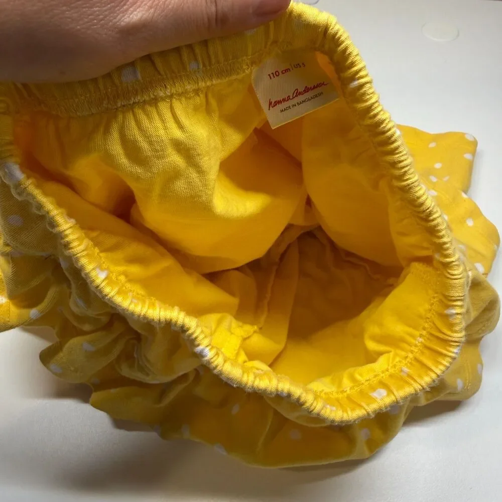 EUC, Hanna Andersson Skorts, 110cm / US 5, Yellow Polkadot